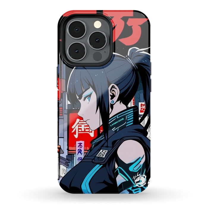 iPhone 13 pro StrongFit Cyberpunk Blue Ninja  by LM2Kone