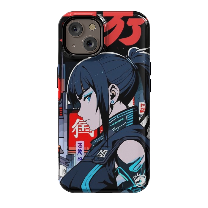 iPhone 14 StrongFit Cyberpunk Blue Ninja  by LM2Kone