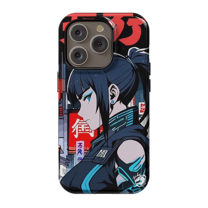 iPhone 14 Pro StrongFit Cyberpunk Blue Ninja  by LM2Kone