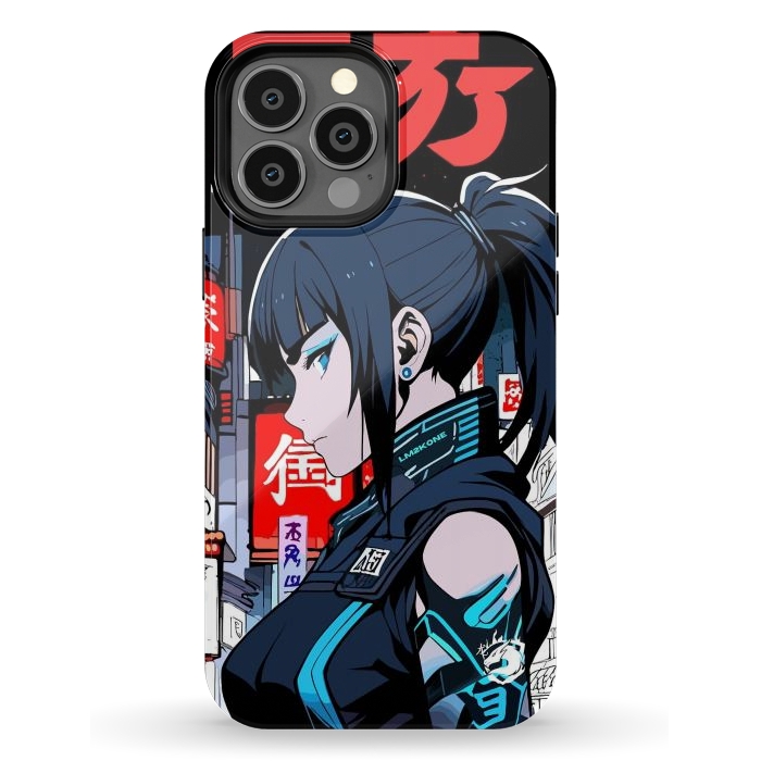 iPhone 13 Pro Max StrongFit Cyberpunk Blue Ninja  by LM2Kone