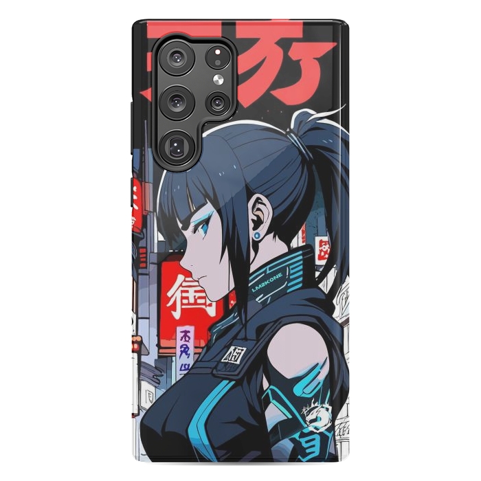 Galaxy S22 Ultra StrongFit Cyberpunk Blue Ninja  by LM2Kone