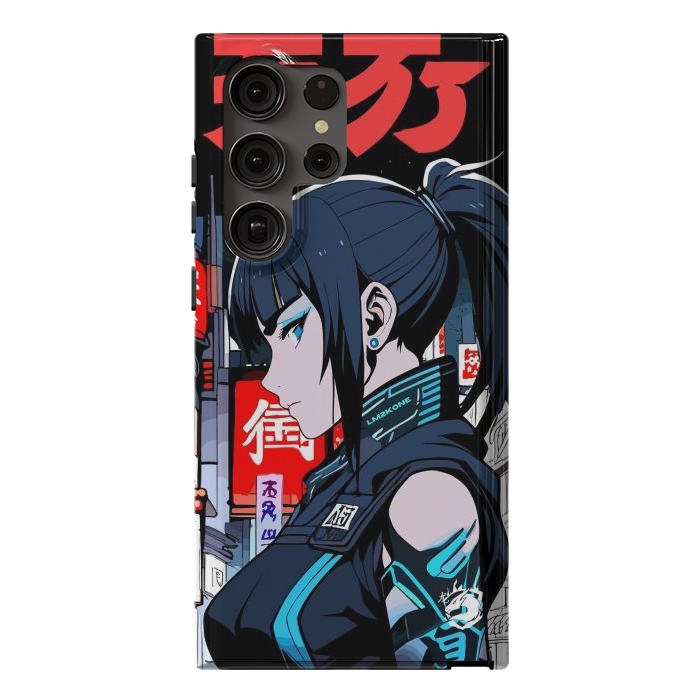 Galaxy S23 Ultra StrongFit Cyberpunk Blue Ninja  by LM2Kone