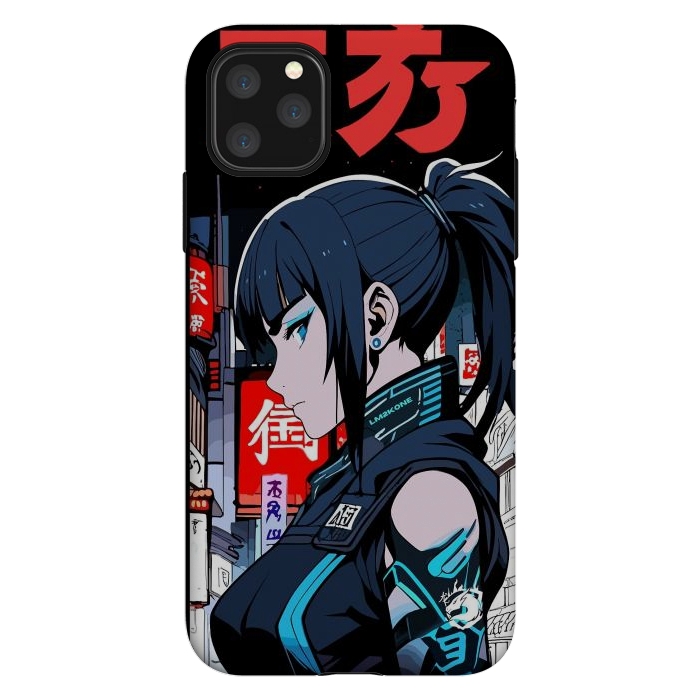 iPhone 11 Pro Max StrongFit Cyberpunk Blue Ninja  by LM2Kone