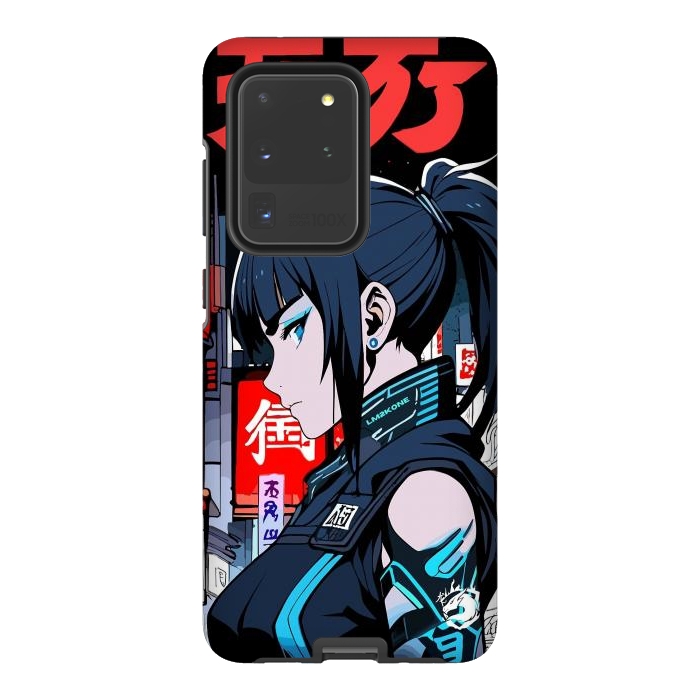 Galaxy S20 Ultra StrongFit Cyberpunk Blue Ninja  by LM2Kone