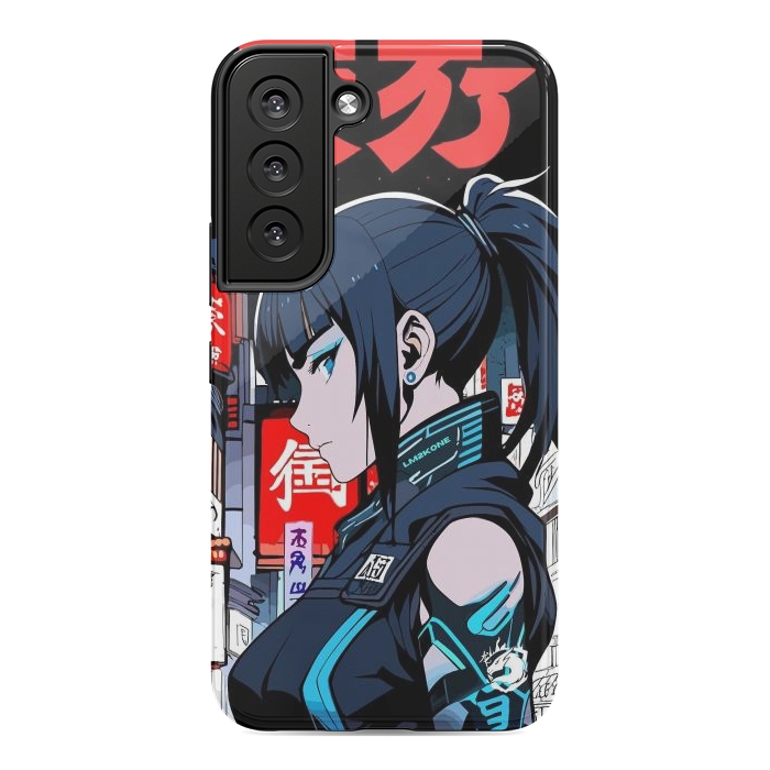 Galaxy S22 StrongFit Cyberpunk Blue Ninja  by LM2Kone