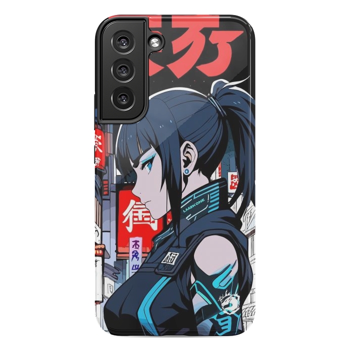 Galaxy S22 plus StrongFit Cyberpunk Blue Ninja  by LM2Kone