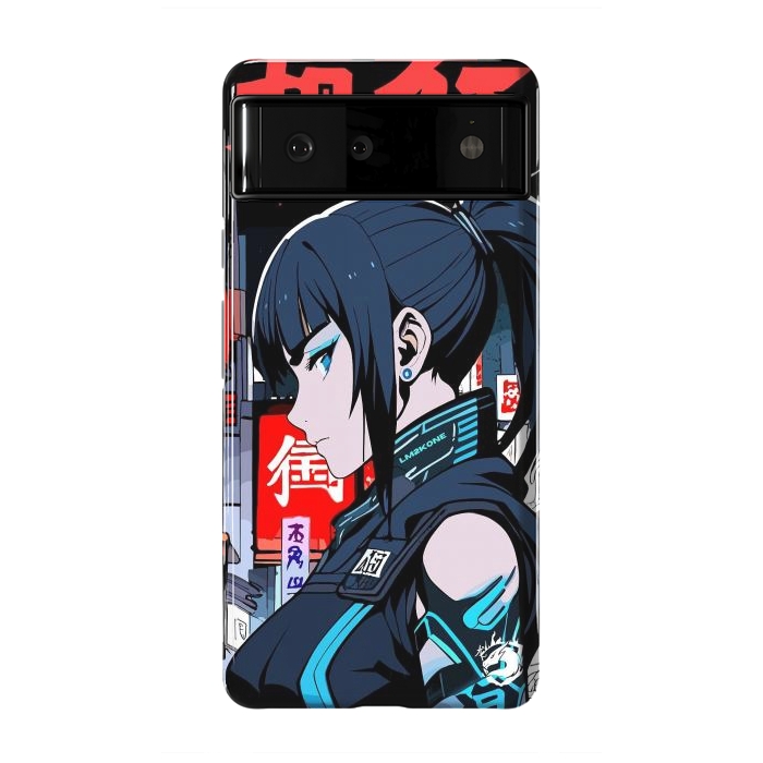 Pixel 6 StrongFit Cyberpunk Blue Ninja  by LM2Kone