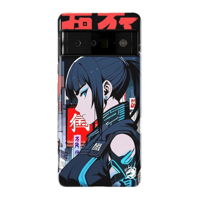 Pixel 6 Pro StrongFit Cyberpunk Blue Ninja  by LM2Kone