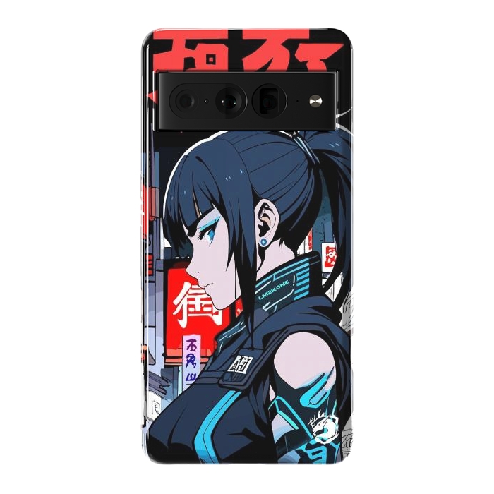 Pixel 7 Pro StrongFit Cyberpunk Blue Ninja  by LM2Kone