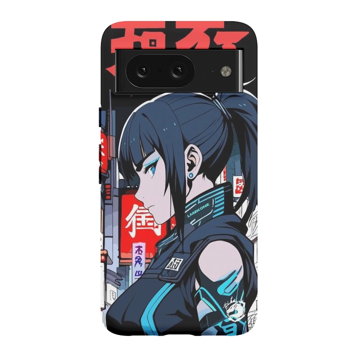 Pixel 8 StrongFit Cyberpunk Blue Ninja  by LM2Kone