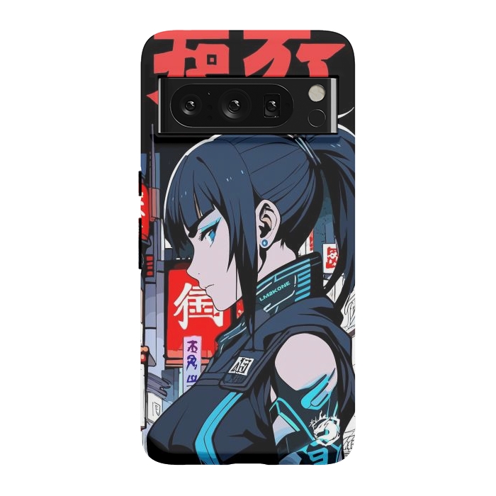 Pixel 8 Pro StrongFit Cyberpunk Blue Ninja  by LM2Kone