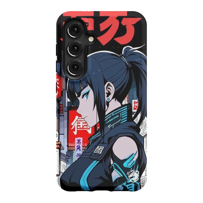 Galaxy S24 StrongFit Cyberpunk Blue Ninja  by LM2Kone