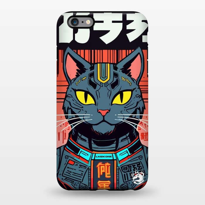 iPhone 6/6s plus StrongFit Futuristic Neon Cat  by LM2Kone