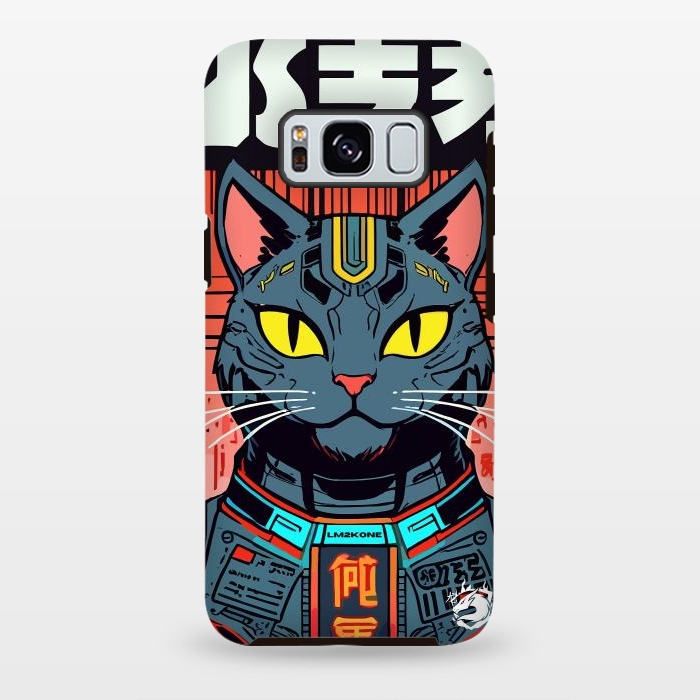 Galaxy S8 plus StrongFit Futuristic Neon Cat  by LM2Kone