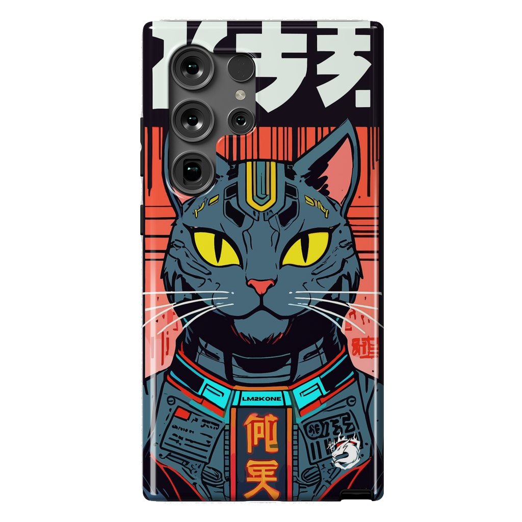 Galaxy S24 Ultra StrongFit Futuristic Neon Cat  by LM2Kone