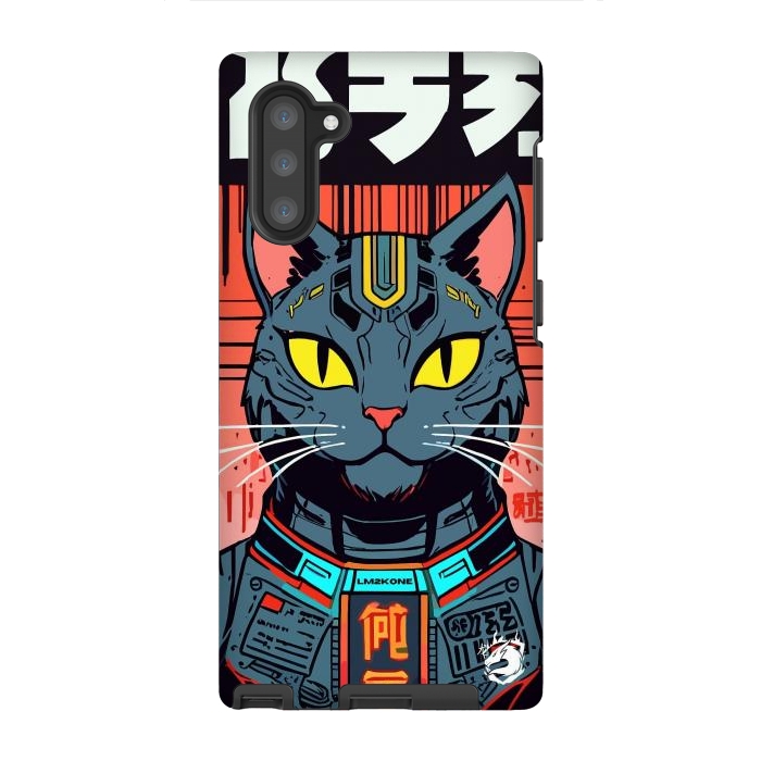 Galaxy Note 10 StrongFit Futuristic Neon Cat  by LM2Kone