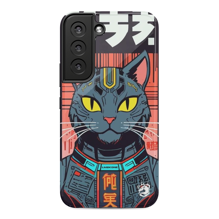 Galaxy S22 StrongFit Futuristic Neon Cat  by LM2Kone