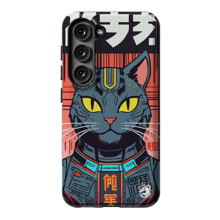 Galaxy S23 StrongFit Futuristic Neon Cat  by LM2Kone