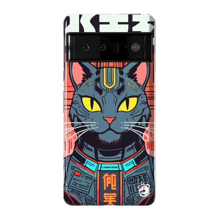 Pixel 6 Pro StrongFit Futuristic Neon Cat  by LM2Kone