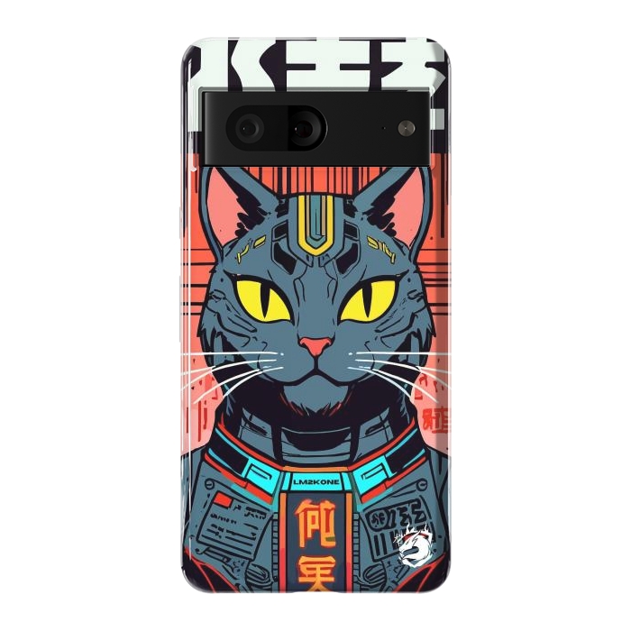 Pixel 7 StrongFit Futuristic Neon Cat  by LM2Kone