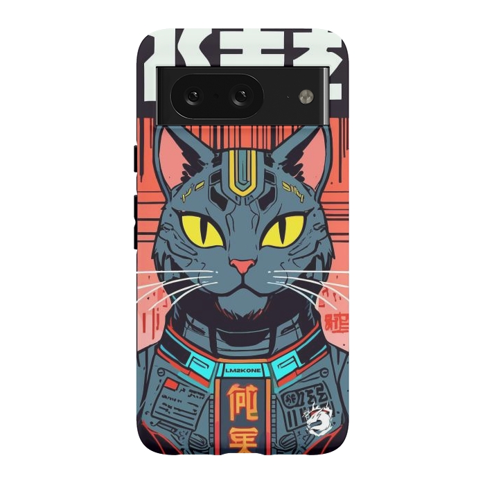 Pixel 8 StrongFit Futuristic Neon Cat  by LM2Kone