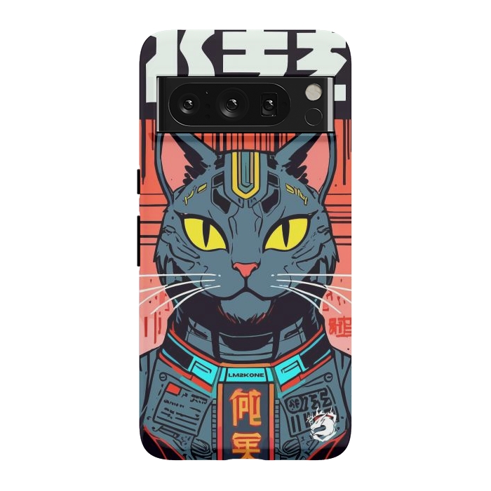 Pixel 8 Pro StrongFit Futuristic Neon Cat  by LM2Kone