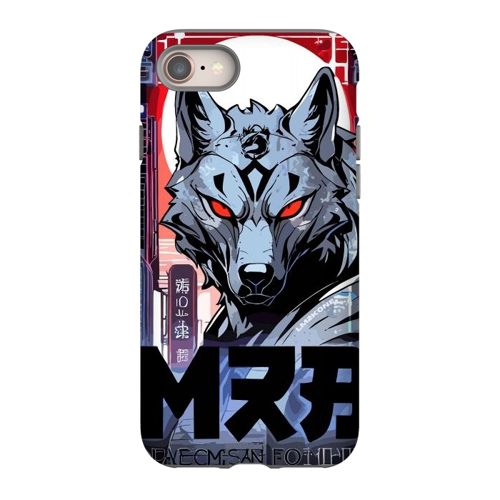 iPhone 8 StrongFit Cyberpunk Silver Wolf by LM2Kone