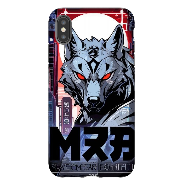 iPhone Xs Max StrongFit Cyberpunk Silver Wolf by LM2Kone