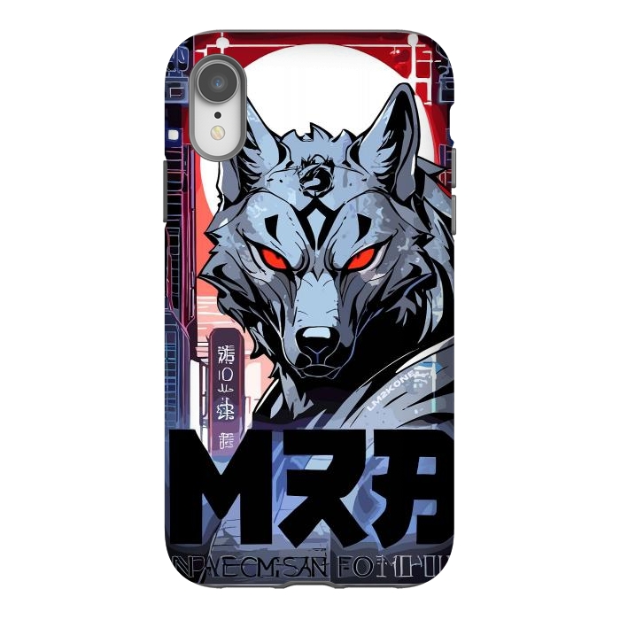 iPhone Xr StrongFit Cyberpunk Silver Wolf by LM2Kone