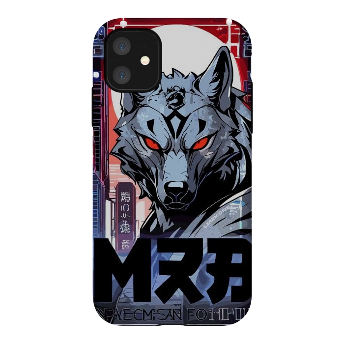 iPhone 11 StrongFit Cyberpunk Silver Wolf by LM2Kone