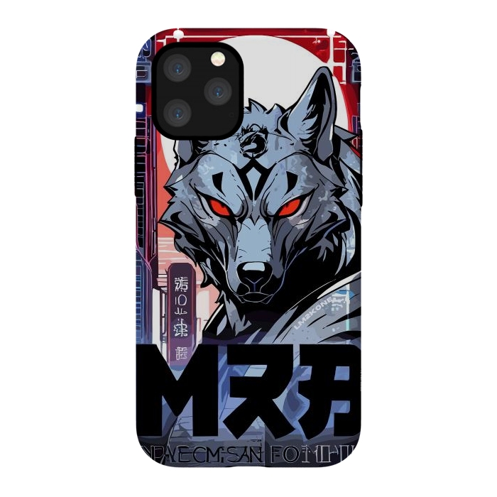 iPhone 11 Pro StrongFit Cyberpunk Silver Wolf by LM2Kone