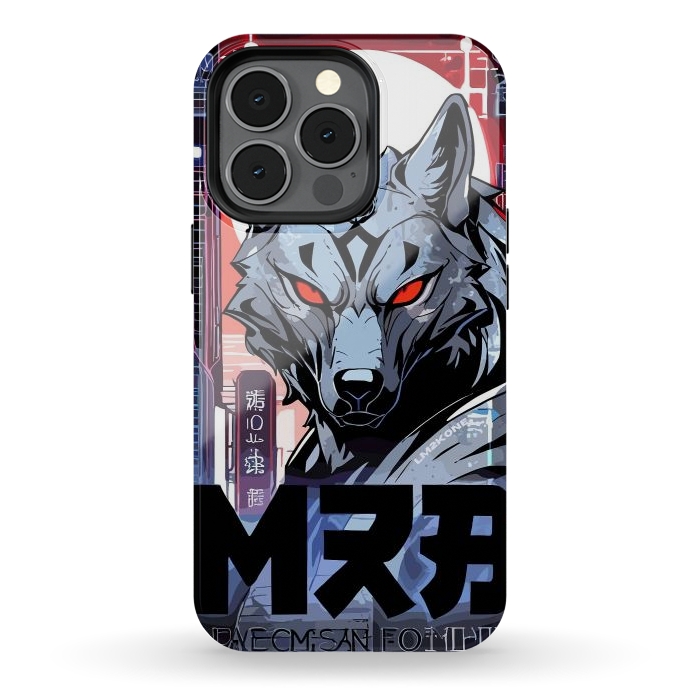 iPhone 13 pro StrongFit Cyberpunk Silver Wolf by LM2Kone