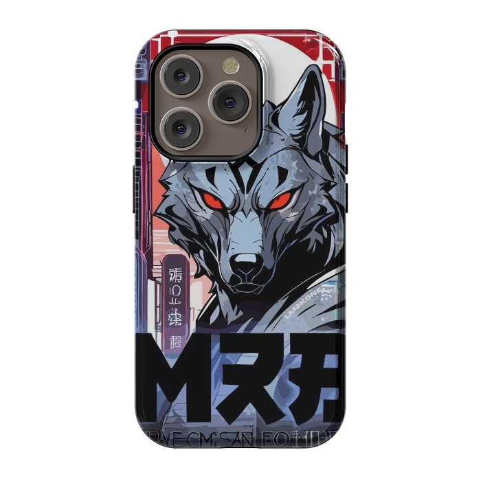 iPhone 14 Pro StrongFit Cyberpunk Silver Wolf by LM2Kone