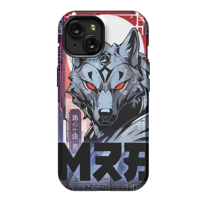 iPhone 15 StrongFit Cyberpunk Silver Wolf by LM2Kone