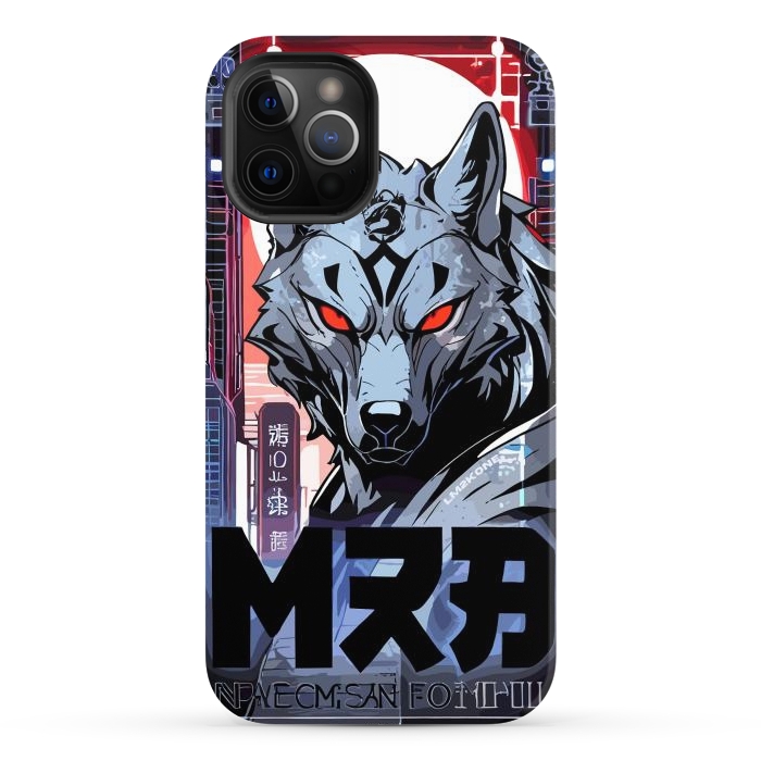 iPhone 12 Pro Max StrongFit Cyberpunk Silver Wolf by LM2Kone