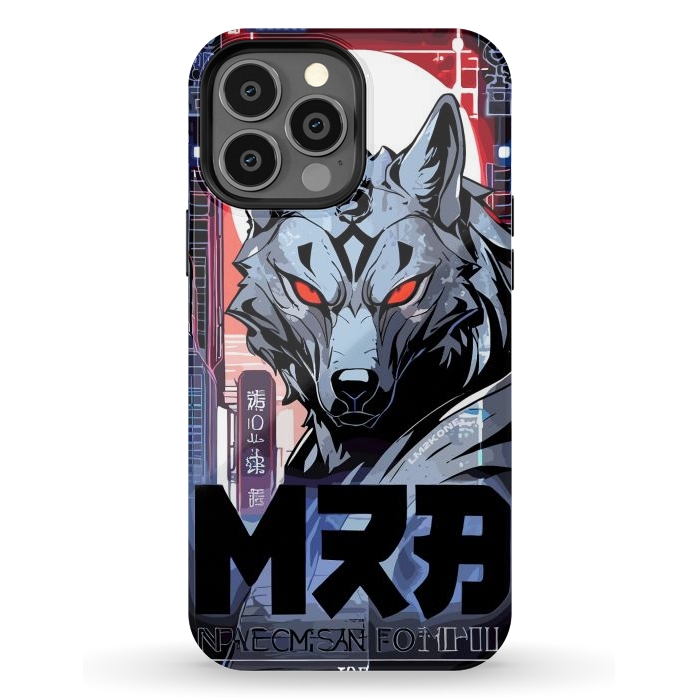 iPhone 13 Pro Max StrongFit Cyberpunk Silver Wolf by LM2Kone