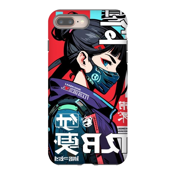 iPhone 7 plus StrongFit Cyberpunk Ninja Kanji by LM2Kone