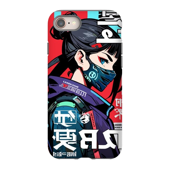 iPhone 8 StrongFit Cyberpunk Ninja Kanji by LM2Kone