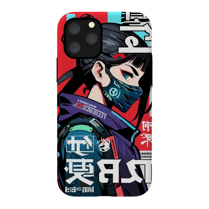 iPhone 11 Pro StrongFit Cyberpunk Ninja Kanji by LM2Kone