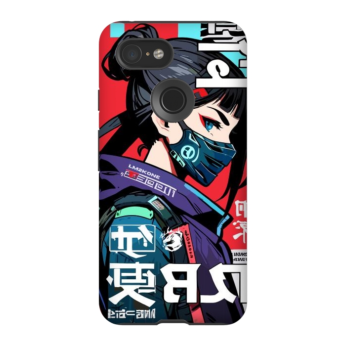 Pixel 3 StrongFit Cyberpunk Ninja Kanji by LM2Kone