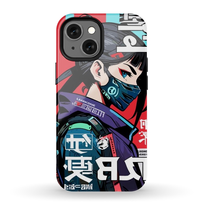 iPhone 12 mini StrongFit Cyberpunk Ninja Kanji by LM2Kone