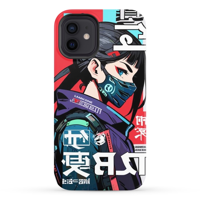 iPhone 12 StrongFit Cyberpunk Ninja Kanji by LM2Kone