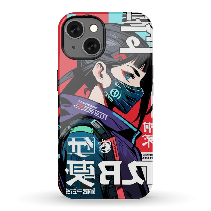 iPhone 13 StrongFit Cyberpunk Ninja Kanji by LM2Kone