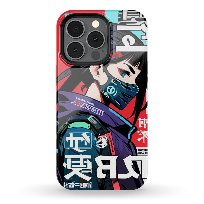 iPhone 13 pro StrongFit Cyberpunk Ninja Kanji by LM2Kone