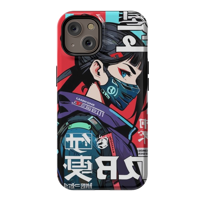 iPhone 14 StrongFit Cyberpunk Ninja Kanji by LM2Kone