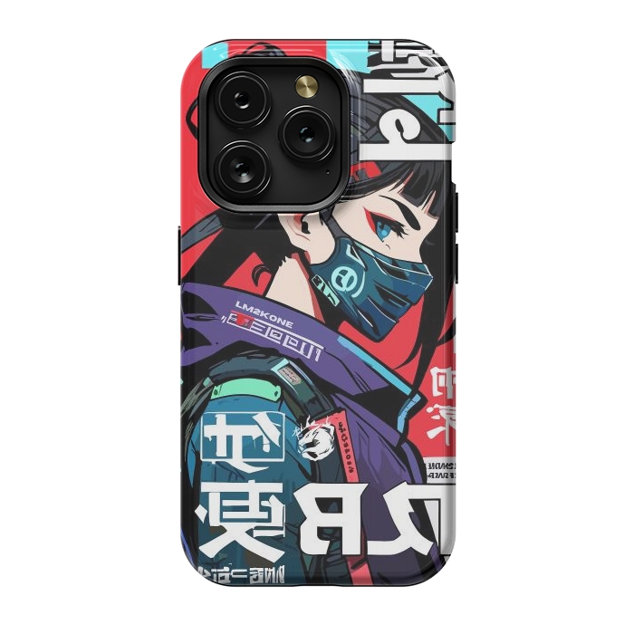 iPhone 15 Pro StrongFit Cyberpunk Ninja Kanji by LM2Kone