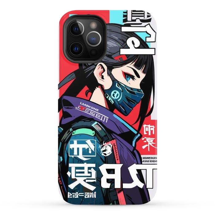 iPhone 12 Pro Max StrongFit Cyberpunk Ninja Kanji by LM2Kone