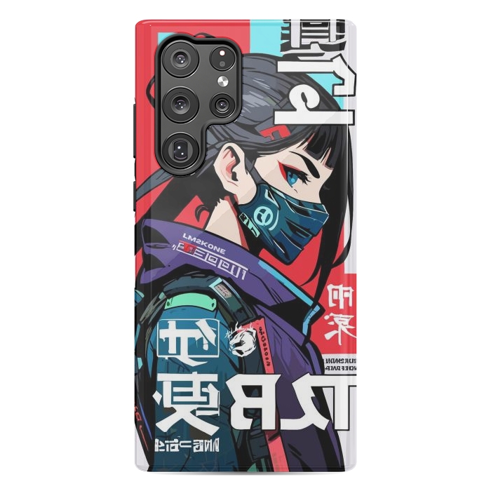 Galaxy S22 Ultra StrongFit Cyberpunk Ninja Kanji by LM2Kone