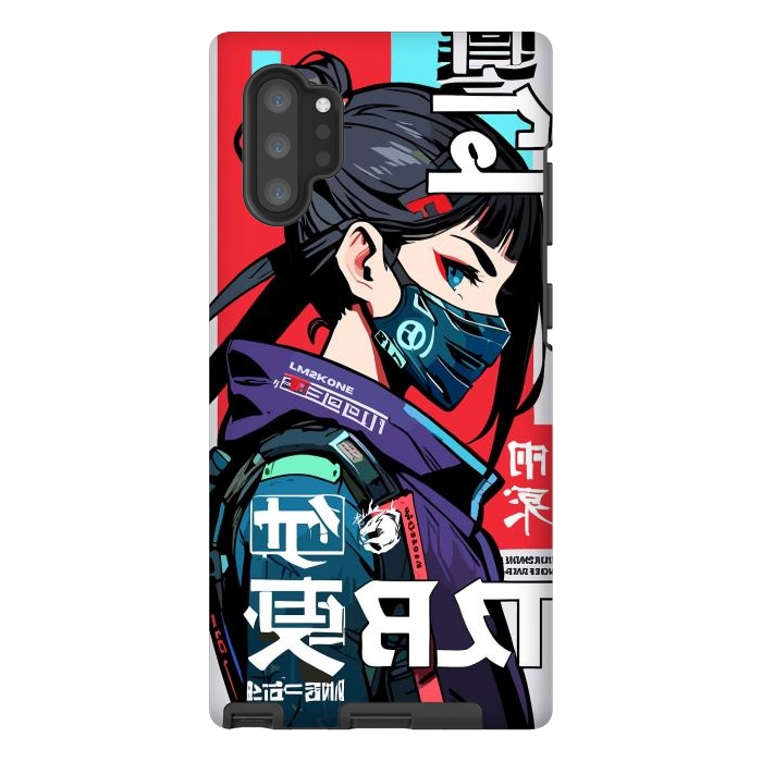 Galaxy Note 10 plus StrongFit Cyberpunk Ninja Kanji by LM2Kone