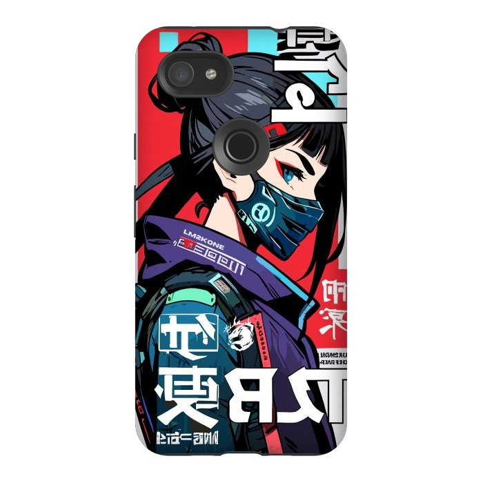 Pixel 3AXL StrongFit Cyberpunk Ninja Kanji by LM2Kone